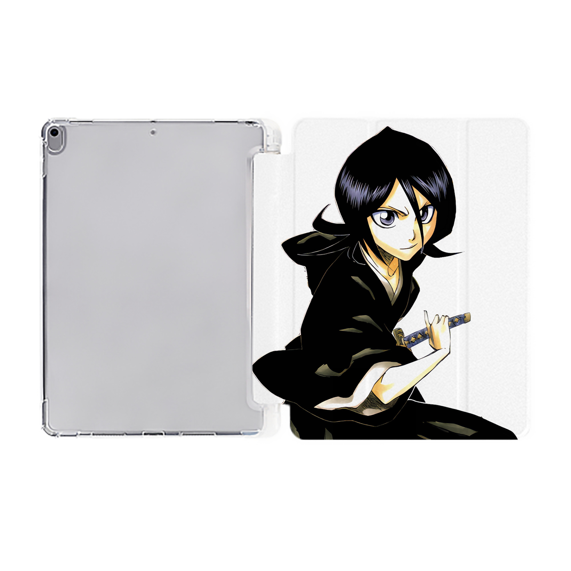 （画像用） ブリーチ 朽木ルキア BLEACH Kuchiki Rukia IPad ケース ペン収納付き 三つ折りスタンド PUレザー×シリコン 対応機種9.5/10.5/10.9インチ